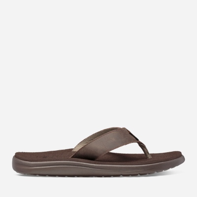 Teva Men's Voya Flip Leather Sandals Sale NZ (MBHXT-6538)